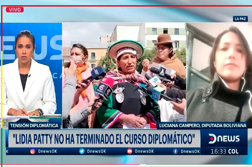 La diputada boliviana Luciana Campero en entrevista sobre la polémica de que Lidia Patty no concluyó su curso diplomático.